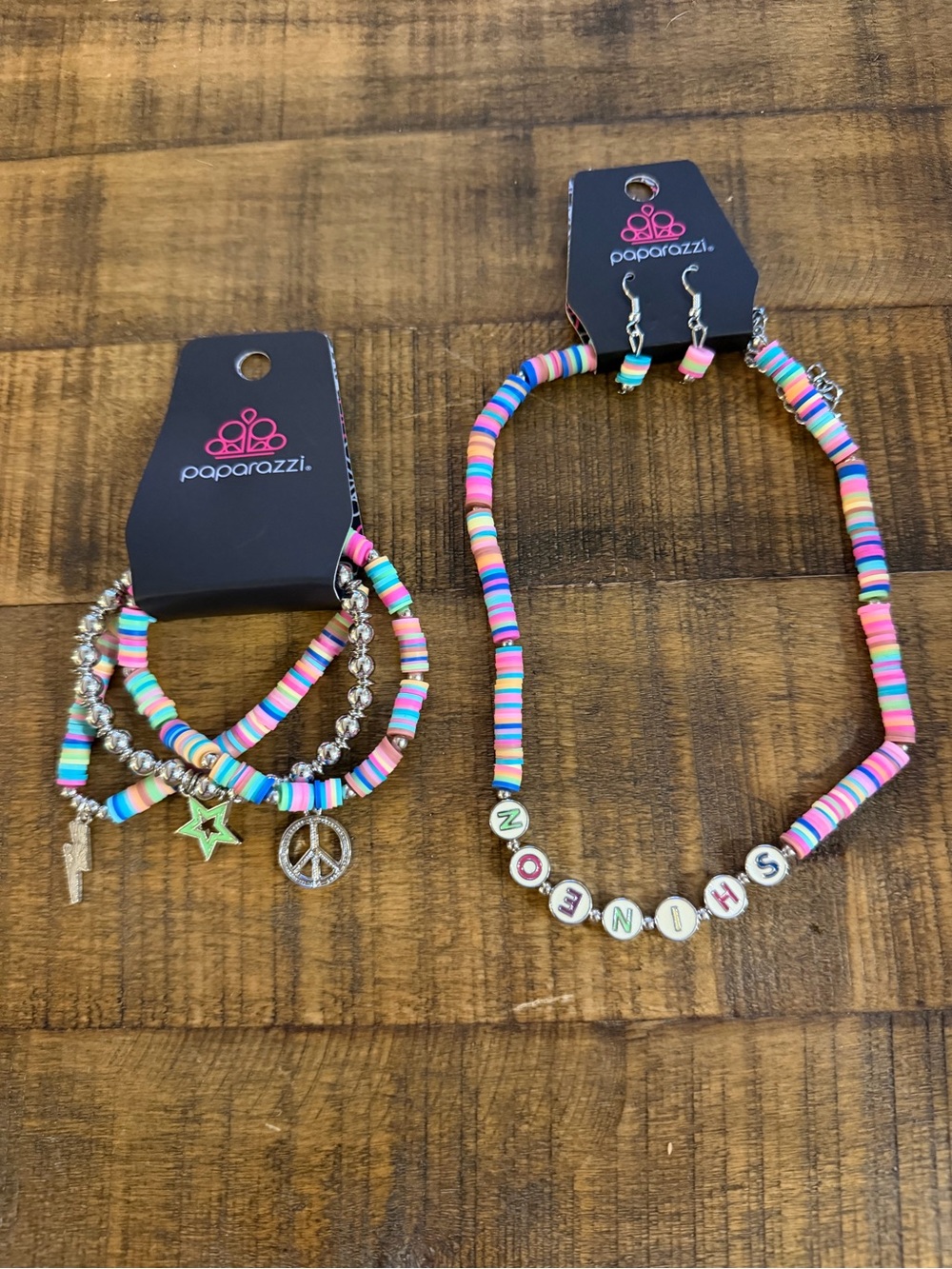 Paparazzi Neon Pastel Multicolor Bead Necklace & Bracelet Set